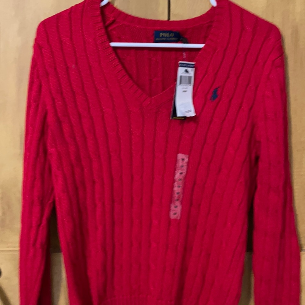 Polo Ralph Lauren size M. Color is Fall Red